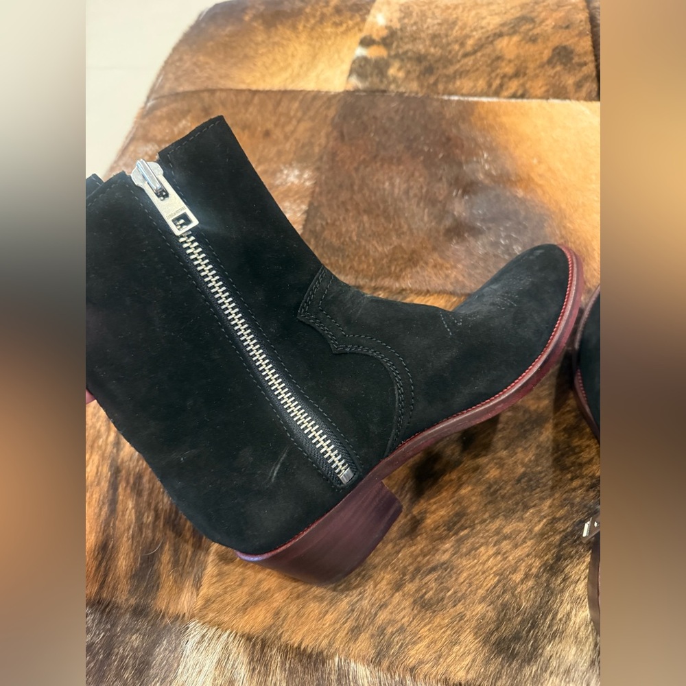 New Zadig and Voltaire Pilar Suede Western Booties - Picture 8 of 10